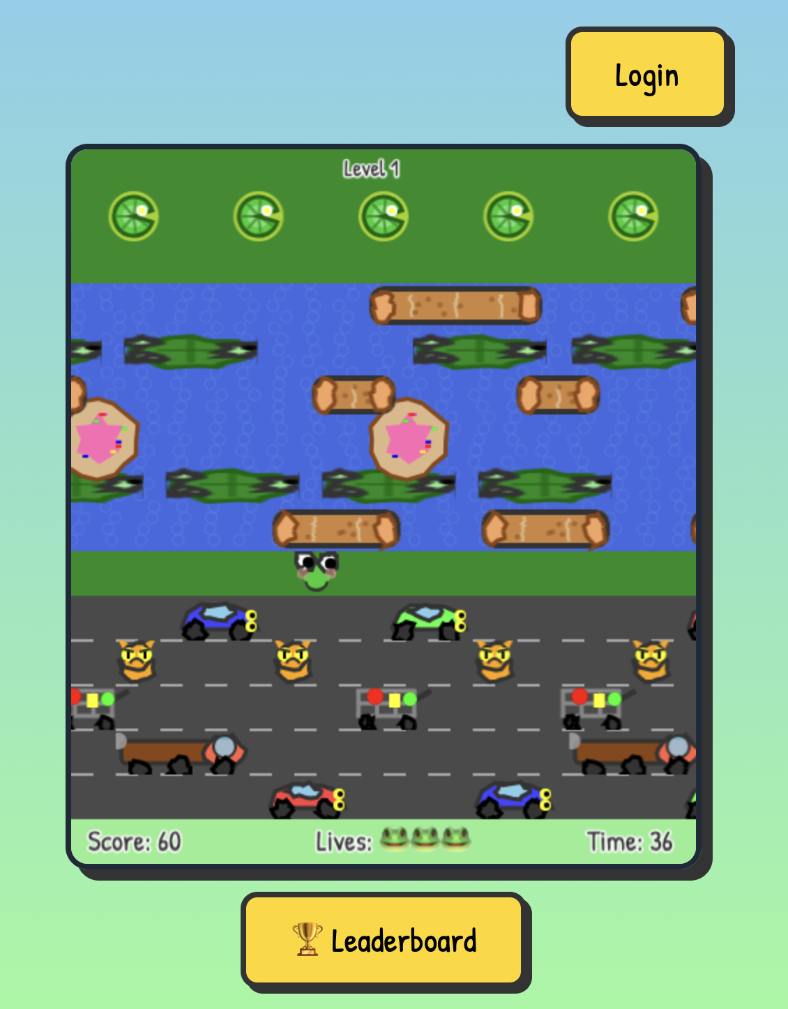 Frogger Game Screenshot